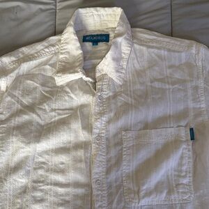 Meandros White Textured Button-Up Shirt size small
